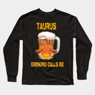 Taurus Sign Funny Beer T-Shirt Long Sleeve T-Shirt